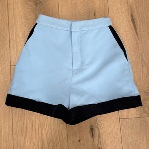 Endless Rose Sky Blue Shorts with Navy Accents